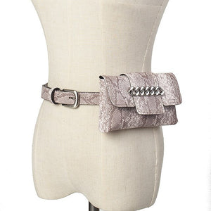 Women Waist Bag Serpentine Detachable Belt Bag