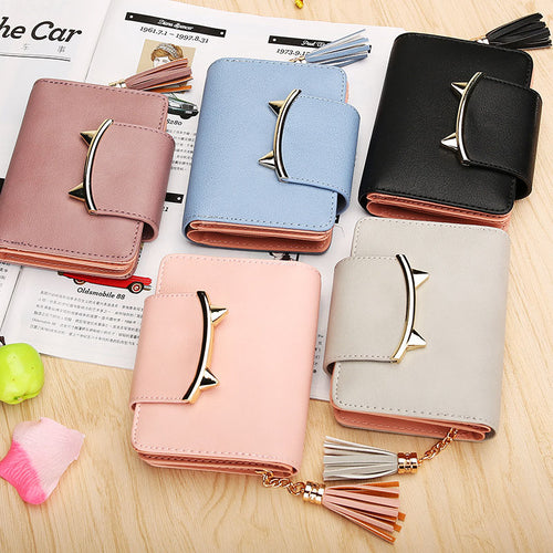 Cat Style Tassels Women Mini Wallets